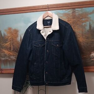 Like New Gap Denim Sherpa Lined Jacket